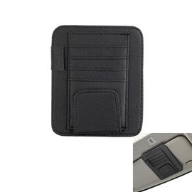 Sunny Glow Sun Visor Storage Pocket, Car Organizer, Accessory Holder, Multifunctional Storage, Accessories Organizer, PU Leather, Convenient Goods, Car Supplies, Card Holder (Black)