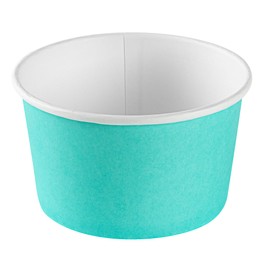 Restaurantware Coppetta 12 Ounce Dessert Cups, 50 Disposable Ice Cream Cups - Lids Sold Separately, Sturdy, Turquoise Paper FroYo Bowls, Durable, For Hot And Cold Foods, Perfect For Gelato