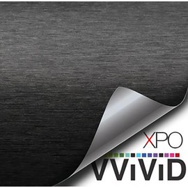 VViViD Black Brushed Metallic Air-Release Adhesive Vinyl Pinstripe Tape Roll (4 Inch x 20ft)