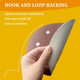 M MIMHOOY Sanding Discs 9 Inch 150 Grit with 6 Holes, Hook and Loop Sandpaper Ideal for Drywall Sander 16PCS