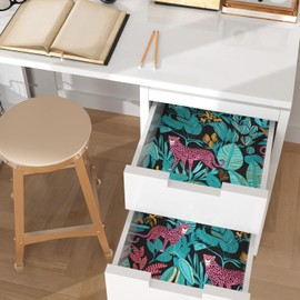 XRUIBZI Leopard Peel and Stick Wallpaper Vintage Jungle Anima Contact Paper Tropical Floral Wall Mural Home Vinyl Waterproof Self Adhesive Removable Renter Friendly Wall Paper 17.5" x 78"