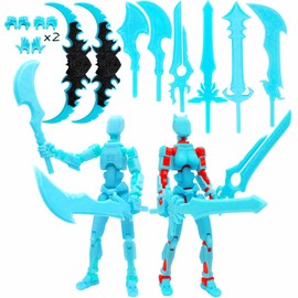 madijssa Assembly Completed T13 Action Figure,Dummy Nova Titan 3D Printed Multi-Jointed Movable Toy Grow in The Dark Blue（Blue + Red Two Figures） Suitable for 4 Years and UP Children to Play