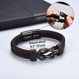 Leyung Cousin Gifts for Men, to My Cousin Leather Knot Bracelet for Teen Boys, Best Cousin Ever Christmas Birthday Gifts for Men Male Teenage Boys