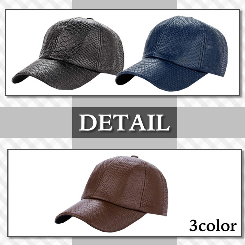 CHROME CRANE CB037 Men's Hat, Cap, Crocodile Crocodile Leather, Autumn/Winter,