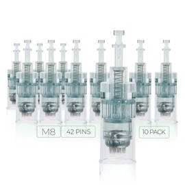 Dr. Pen Ultima M8 Replacement Cartridges - (10 Pack) - 42 Pins (0.25mm) Bayonet Slot - Disposable Replacement Parts