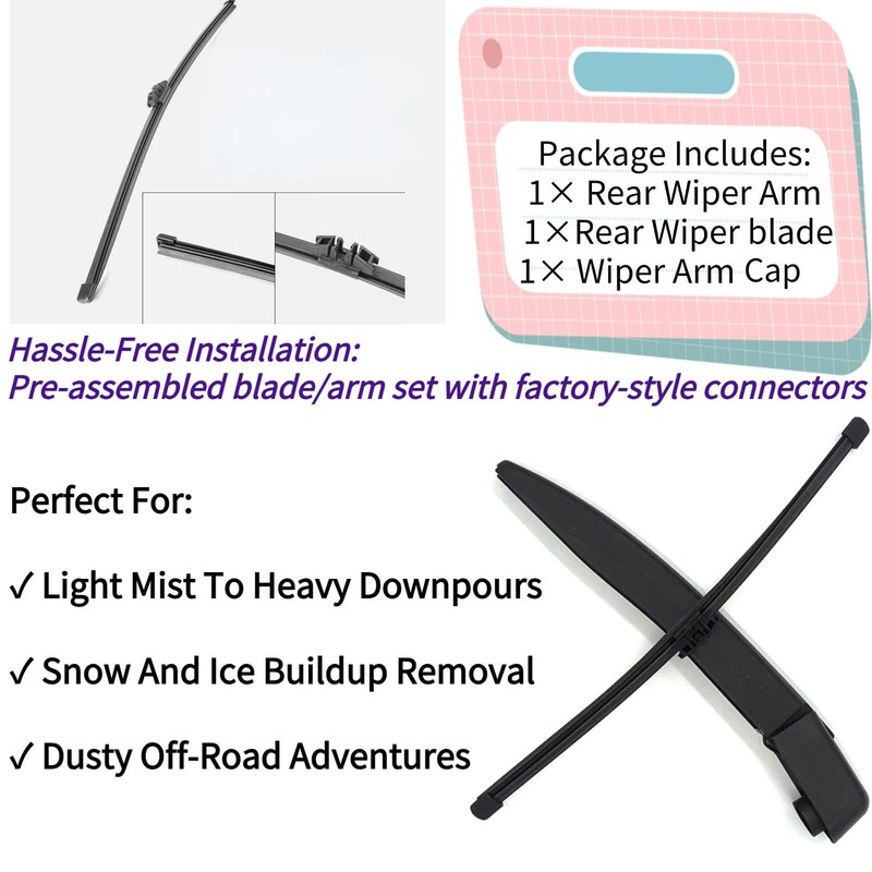 Rear Wiper Blade & Arm Replacement for Ford Mustang Mach