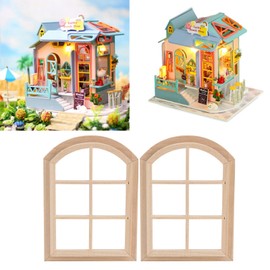 FASJ Doll House Asseccories, 1:12 Eco‑Friendly Dollhouse Wooden Window Durable Doll House Furniture Dollhouse Decoration for Crafts for Gifts for Child, default