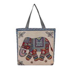 Energather Canvas Tote Bag, Reusable Tote Bag, Shopping Bag for Women and Girls, Canvas Fabric Bag with Zip for Shopping, Driving, Walking, red, L