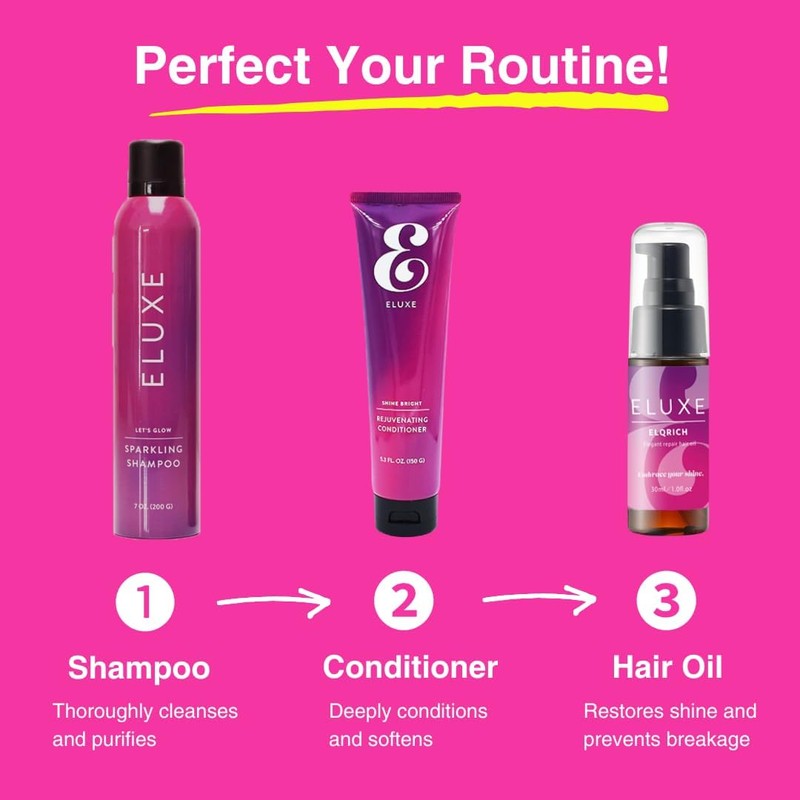 ELUXE Go Glow Kit, Carbonic Acid Shampoo & Conditioner for