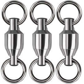 Fishing Swivels, Ball Bearing Swivels, High Strength Stainless Steel Welding Rings Fishing Accessories for Lure Kit Fly Leaders Catfish Tackle Walleye Jigs (Test 260 Pound)