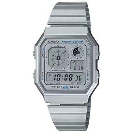 Casio Watch A130WE-7AEF Silver/Black Casual, Silver / black, casual