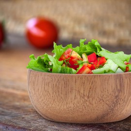 Angoily Round Acacia Wooden Bowl 3 inch Handmade Calabash Bowl Small Wooden Bowl for Nuts, Candy, Appetizer, Snacks, Olive and Salsa