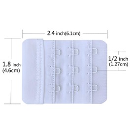 Chanie Women Pack of 3 Soft Comfortable 3 Hooks Bra Extender,2.4"x 1.8"