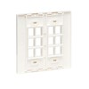 Tripp Lite 12-Port Universal Keystone Double-Gang Wall Plate, 2-Gang Faceplate,