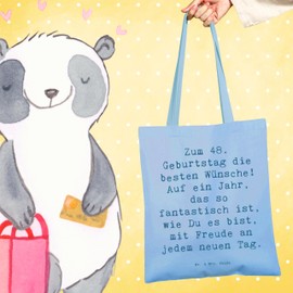 Mr. & Mrs. Panda Tragetasche Spruch 48. Geburtstag - Geschenk, zusammen feiern, Geburtstag Geschenkideen, Beuteltasche, einmalige Geschenke,