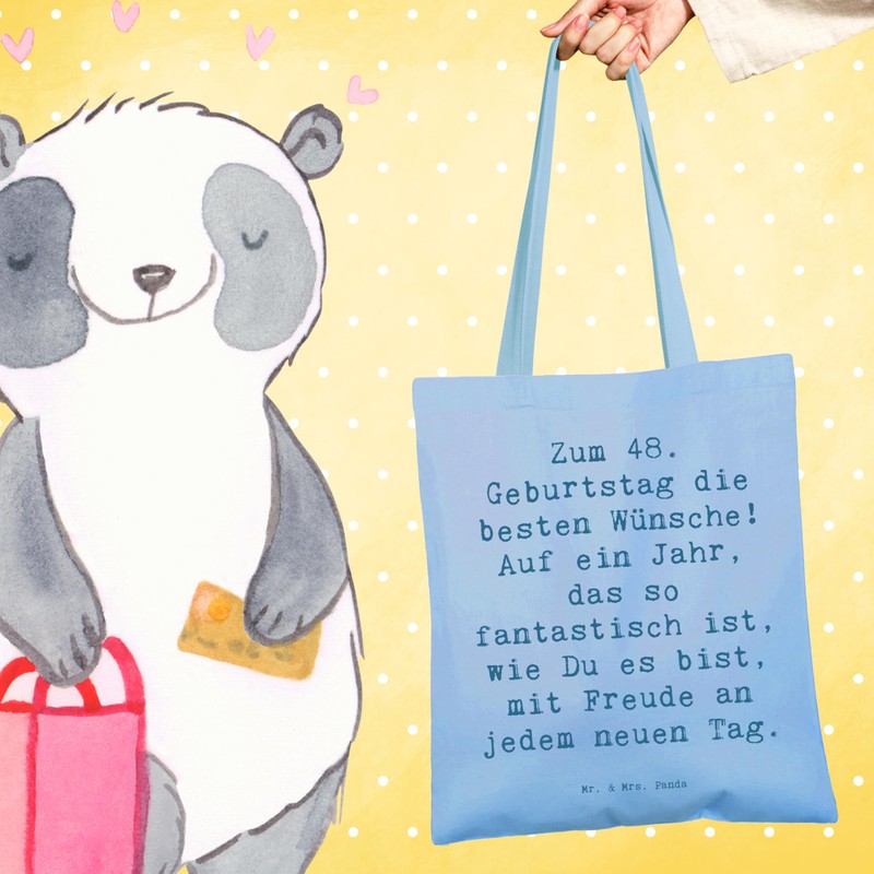 Mr. & Mrs. Panda Tragetasche Spruch 48. Geburtstag - Geschenk,