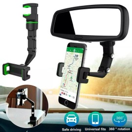 Unbranded 360° Car Rearview Mirror Rotation Adjustable Phone Holder Mount Multifunction