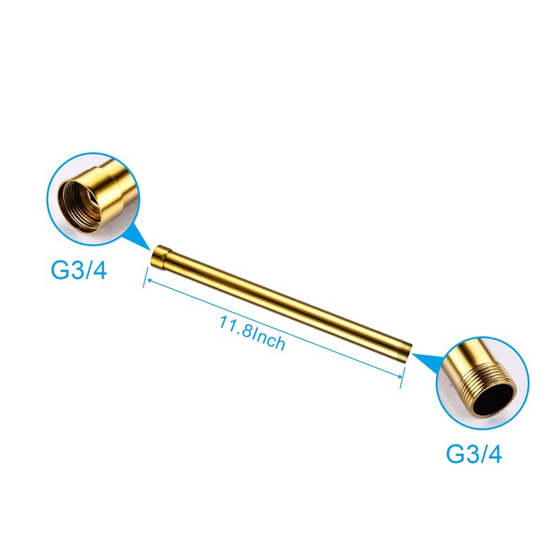 Gotonovo G3/4 Shower Extension Tube - Longer Shower Pipe, Polished