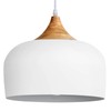 POLITAMP Modern Large Pendant Lights,Wooden Dome Pendant Light Fixture,Adjustable Hanging