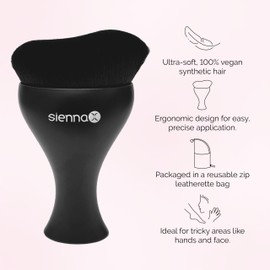 Sienna X Body Buffing Self Tan Brush | Tan Applicator | Tanning Brush for Body | Flawless Self Tan Application | Reusable Zip leatherette bag