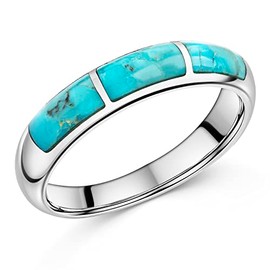 MATERIA by Matthias Wagner Turquoise Ring Silver 925 for Women - Genuine Semi-Precious Stone Jewellery, Sterling Silver Gemstone
