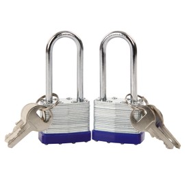 SEPOX 40MM Long Shackle Padlock Laminated Steel Lock Keyed Alike Padlocks for Shes Gates Storeroom Warehouse with Same Keys Pack of 2