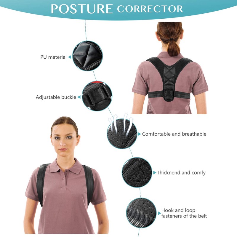Adjustable Back Support Posture Corrector for Upper Back, Shoulder and