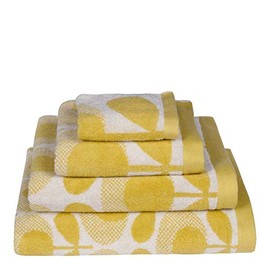 Orla Kiely Speckled Flower Oval Light Yellow Face Cloth (30cm x 30cm)