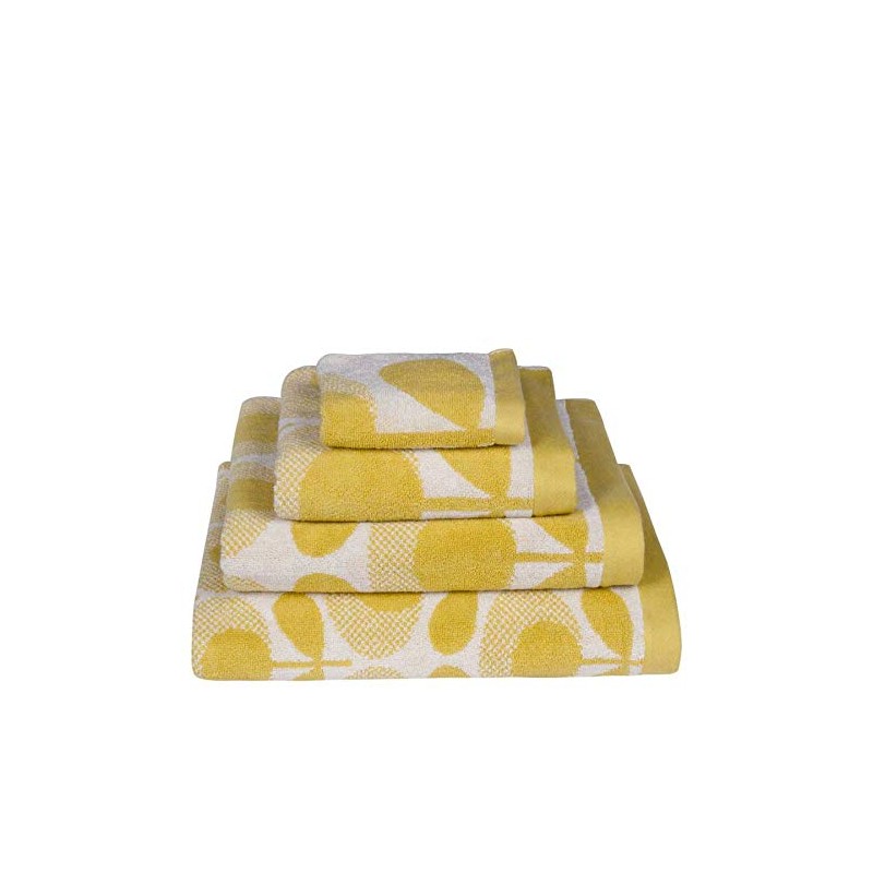 Orla Kiely Speckled Flower Oval Light Yellow Face Cloth (30cm