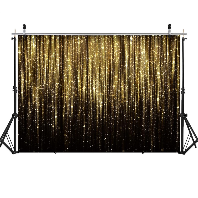 WOLADA Gold Backdrop Black and Gold Backdrop Glitter Backdrop Gold