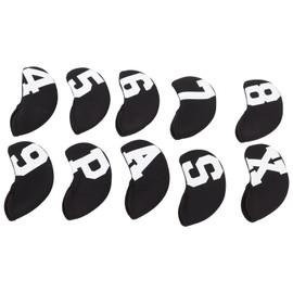 Pack of 10 Golf Iron Headcover Golf Club Head Cover Golf Club Protective Case (Black and White)