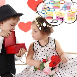 OuMuaMua Valentines Gift for Kids Classroom - 30 Pack Valentines Exchange Cards with Zipper Bracelets for School Class Exchange Gifts, Toddlers Girls Boys Valentines Gifts