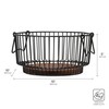 Gourmet Basics by Mikasa Ashford Wire Basket with Mango Wood