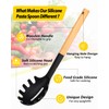 Pack of 2 Spaghetti Spoon, Silicone Pasta Fork with Wooden