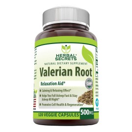 Herbal Secrets Valerian Root Raíz De Valeriana 500mg 120cáps Sabor Sin Sabor