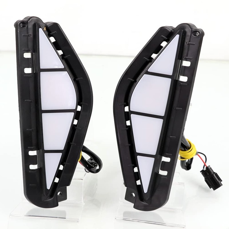 ECAHAYAKU Car LED DRL With Dynamic Turn Signal Yellow For