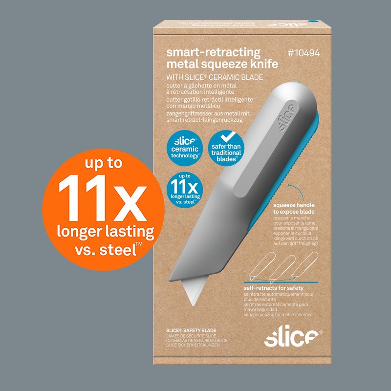 Slice 10494, Squeeze Knife, Box Cutter with Ceramic Blade, Finger