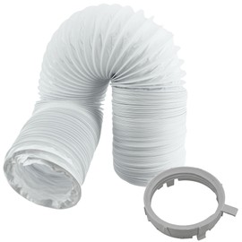 SPARES2GO Vent Hose + Vented Adaptor Ring Nut Socket Kit for Tricity Bendix Autodryer Tumble Dryers (4m / 4" Hose)