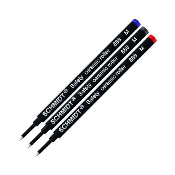 Schmidt 888 M Safety Ceramic Rollerball Refill - Black, Blue