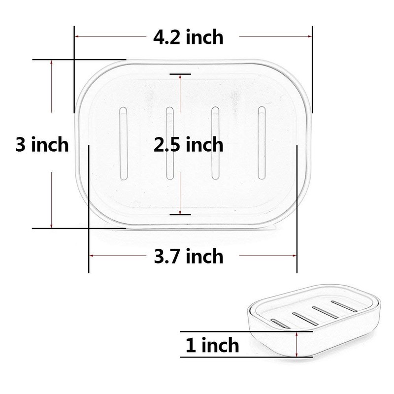 UVIVIU Plastic Soap Dish, Container, Keeps Soap Dry,Easy Cleaning,Drain,Light Green