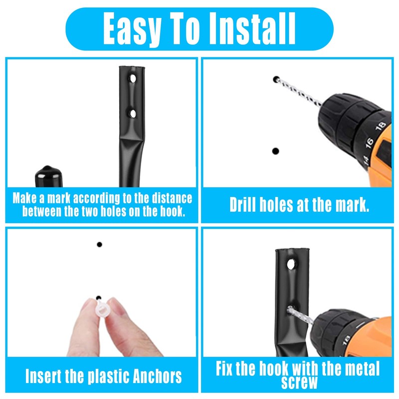 ASelected Garage Storage Hooks Heavy Duty,6 Pcs Ladder Storage Hooks