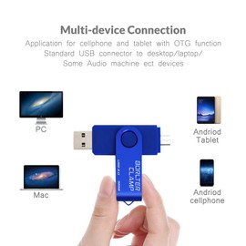 32 GB OTG USB Flash Drive Dual USB Flash Drive with Micro USB Drive Connection for Android Smartphone Tablets & Computers (Blue)