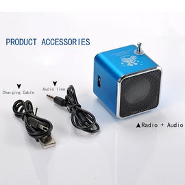 Cuifati Mini Speaker Music Player Portable Light-weight FM Radio Stereo PC Fashion Support TF card and U disk Plug abd Play Support FAT16 / FAT32 file system(Rose)