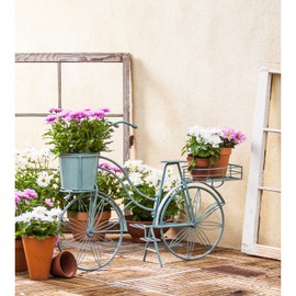 Cape Craftsmen Shabby-Chic Vintage Teal Bicycle Planter Outdoor Safe Décor for The Chic Home or Patio