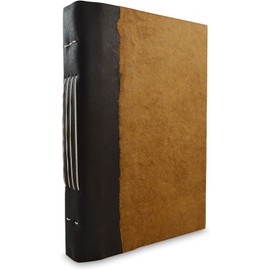 Kathmandu Valley Co. Nepali Collector Journal, Leather & Lokta, Writing Hardcover Office Notebook Planner with Handmade Paper. Made in The Himalayas of Nepal. (6x9, Terra Cotta)