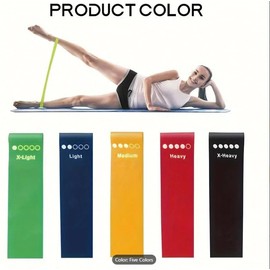 Resistance Bands, [Set of 5] Skin-Friendly Resistance Fitness Exercise Loop Bands with 5 Different Resistance Levels - Carrying Case Included - Ideal for Home, Gym, Yoga, Training