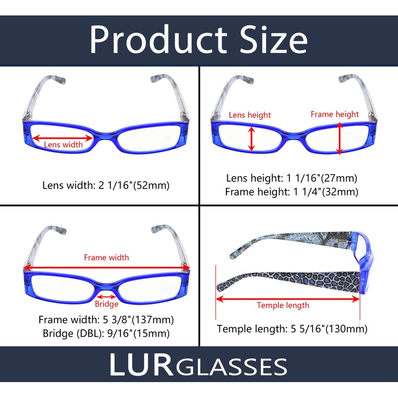 READING GLASSES 5 pack Tiger Patterned Temples Include Sunshine Readers