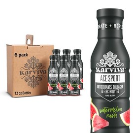 Karviva Watermelon Rush Flavored Ace Sport Drink, BPA Bottle, Gluten Free, 12 Fluid Ounces (Pack Of 6)