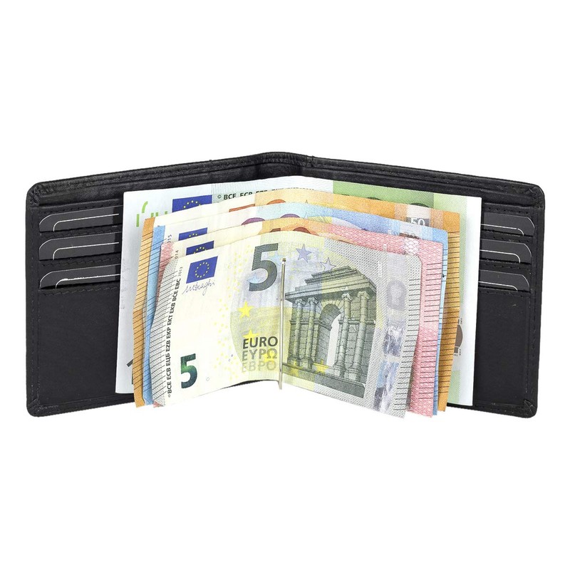 Money Clip Wallet LEAS, Genuine Leather, black - ''LEAS Special