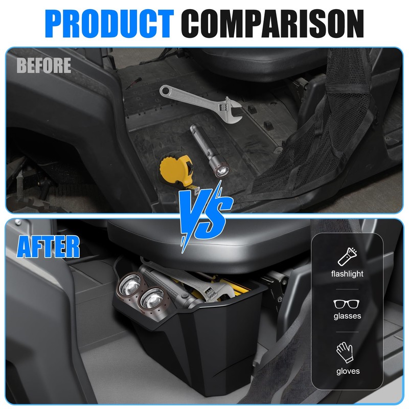 XATVXUTV Driver Under Seat Storage Bin for Can Am Defender,